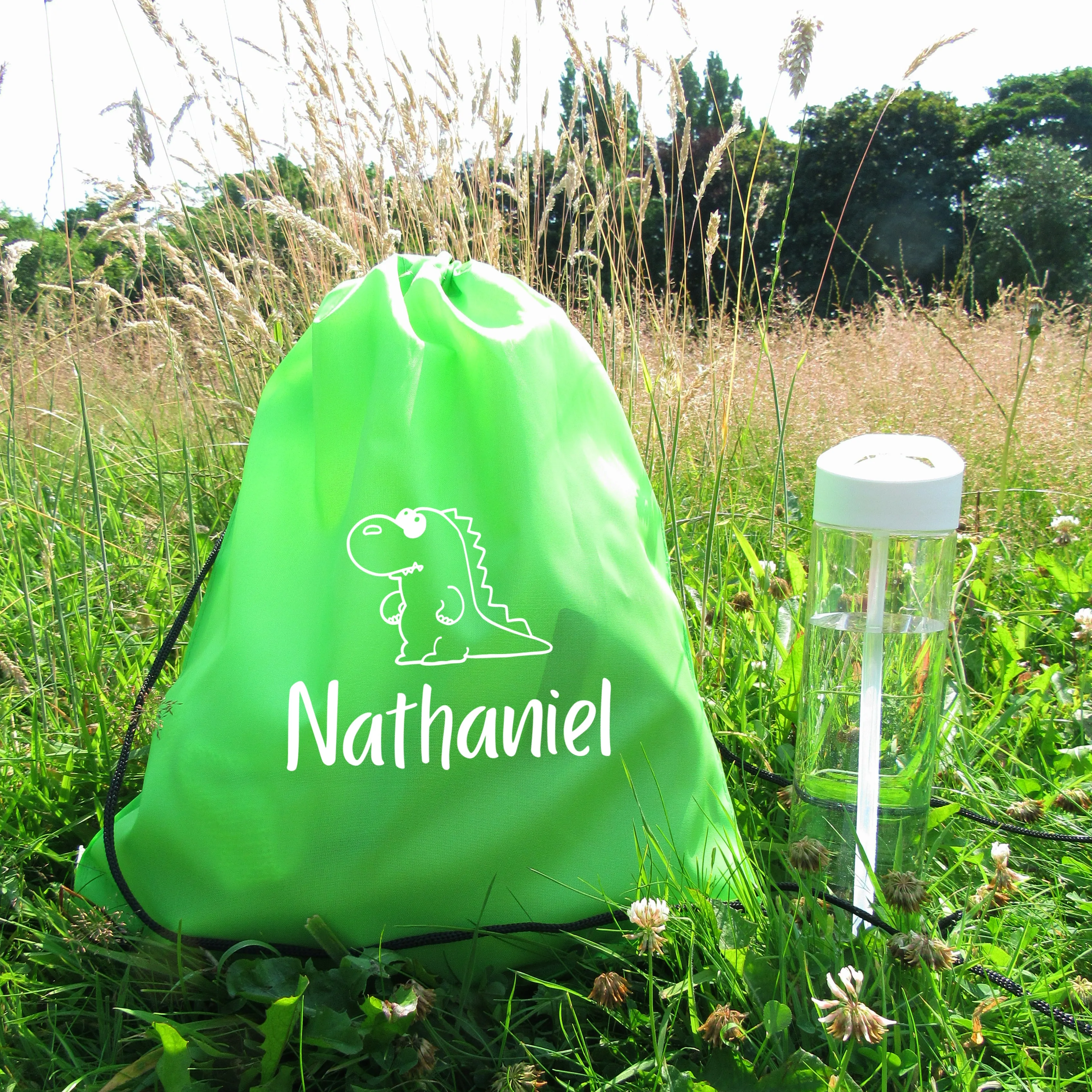 Personalised Kids Nylon Drawstring PE Bag - Various Designs