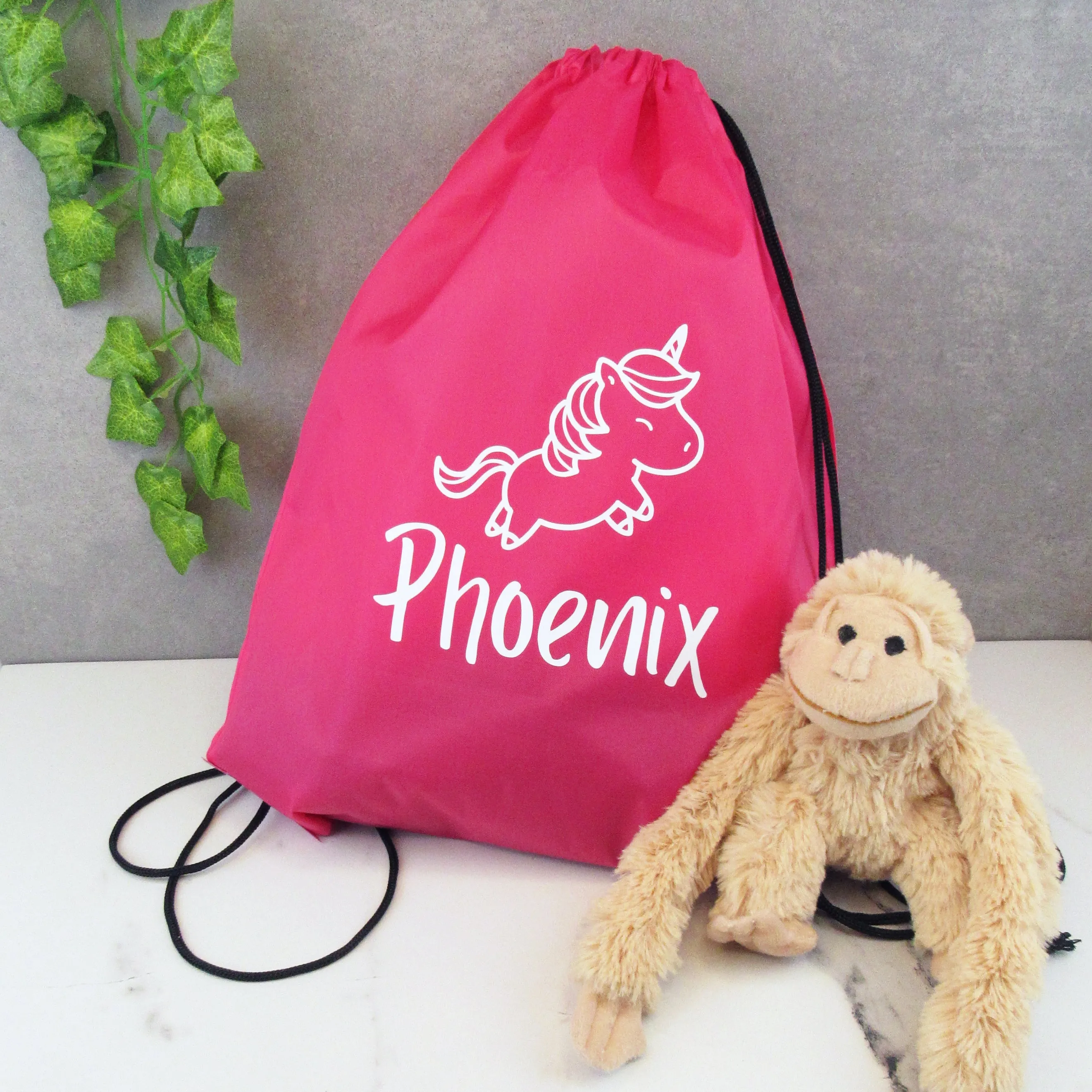 Personalised Kids Nylon Drawstring PE Bag - Various Designs
