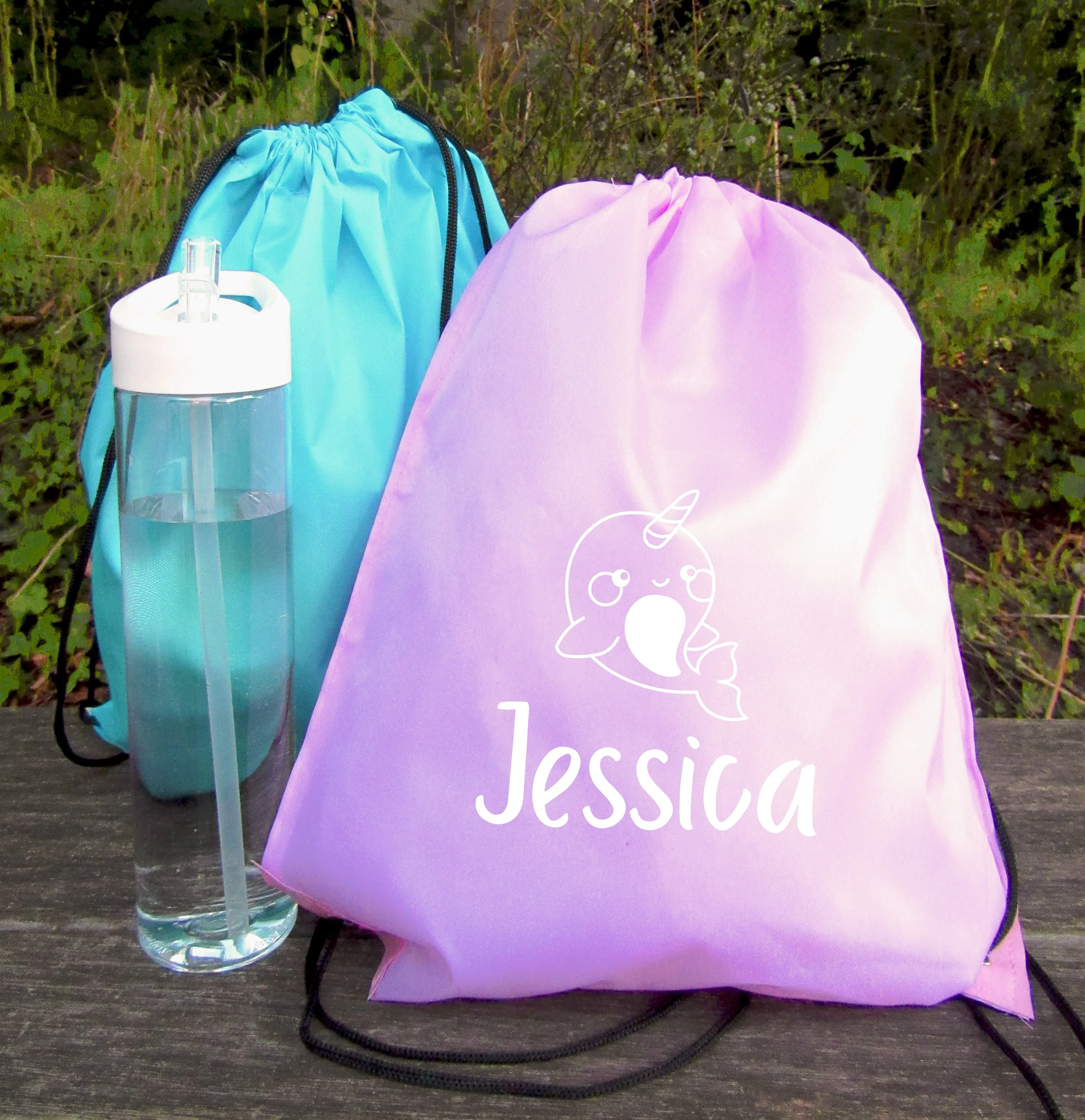 Personalised Kids Nylon Drawstring PE Bag - Various Designs