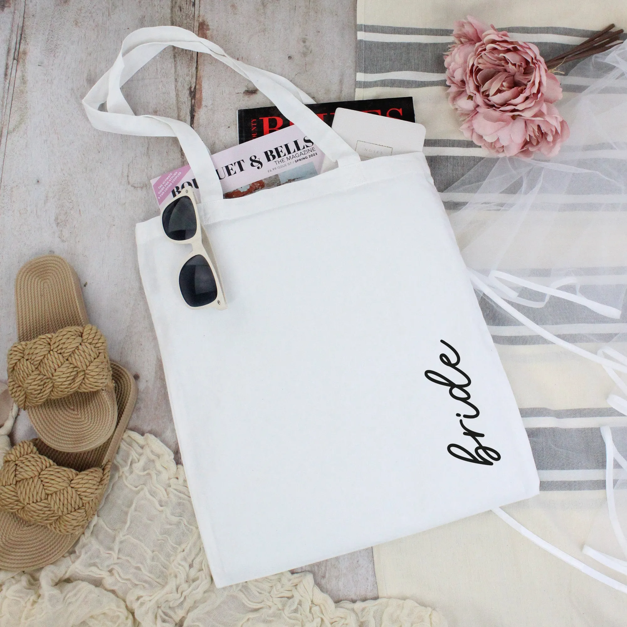 Personalised Pink Team Bride & White Bride Tote Bags