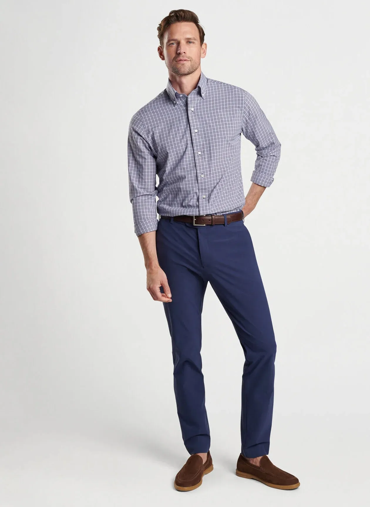 Peter Millar Berkshire Poplin Sport Shirt - Navy