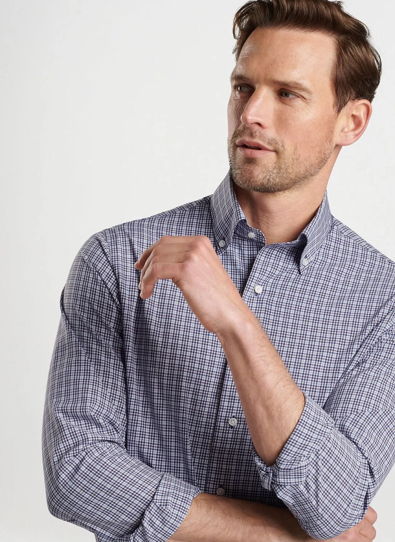 Peter Millar Berkshire Poplin Sport Shirt - Navy