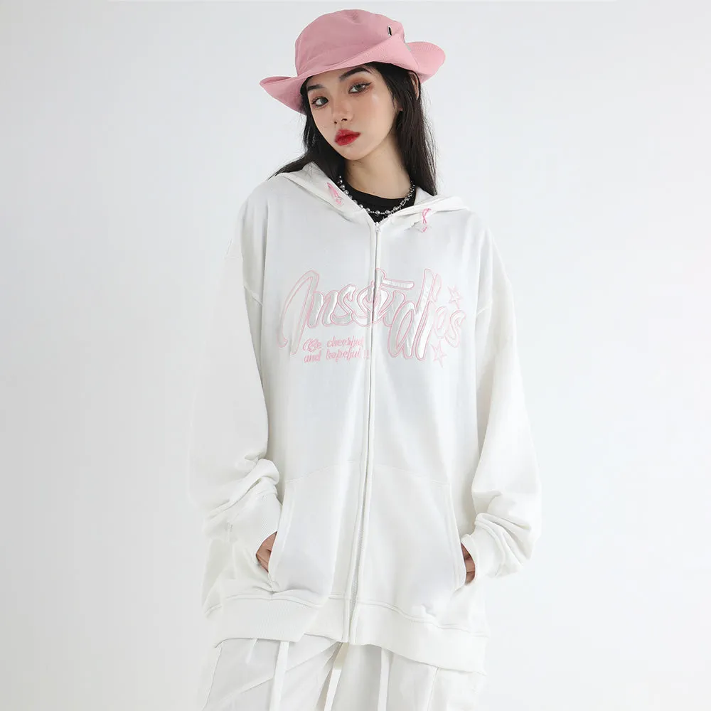 Pink Alphabet Patch Hoodie