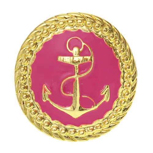 Pink Large Anchor Adjustable Statement Ring