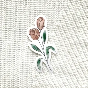 Pink Tulip Vinyl Sticker