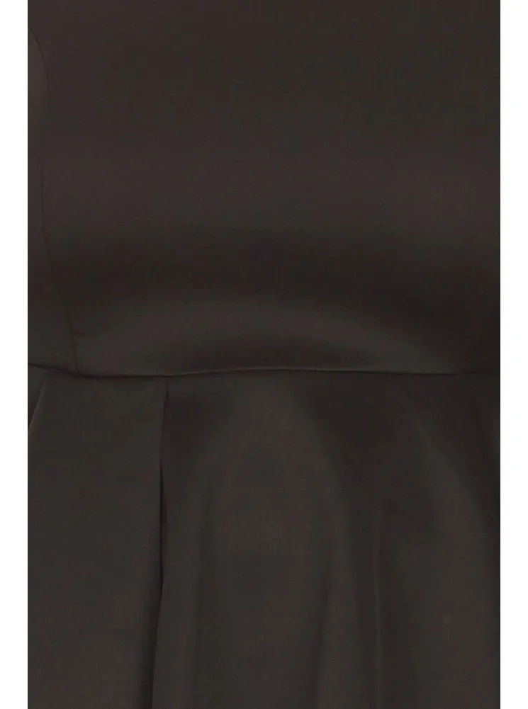 Plus Size Gala Asymmetrical Black Maxi Shirt Dress