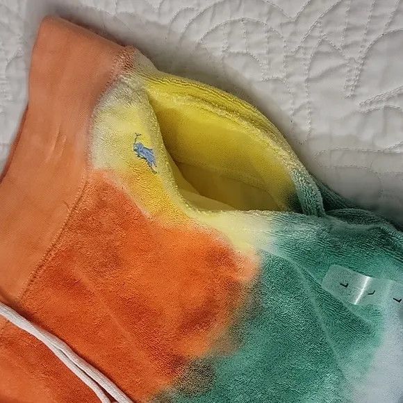 Polo Ralph Lauren Terry Beach Dye Pull Up Drawstring Shorts Size Large