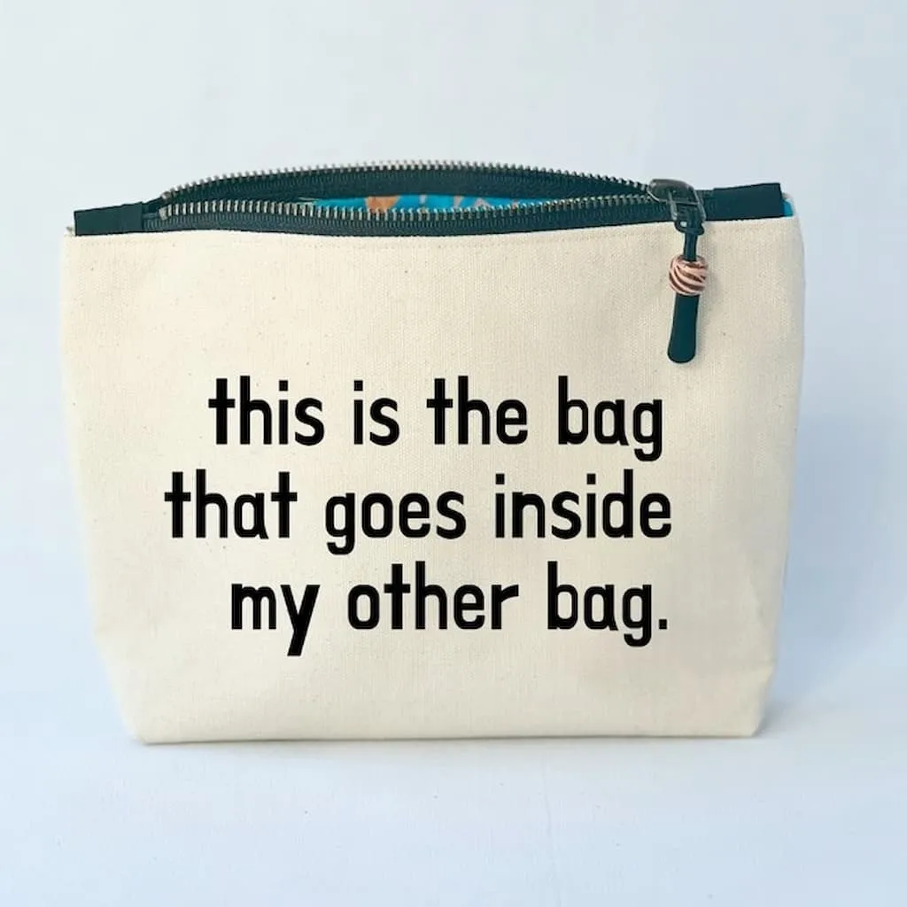 Pretty Clever Words Canvas Zippered Bag