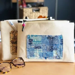 Pretty Clever Words Canvas Zippered Bag