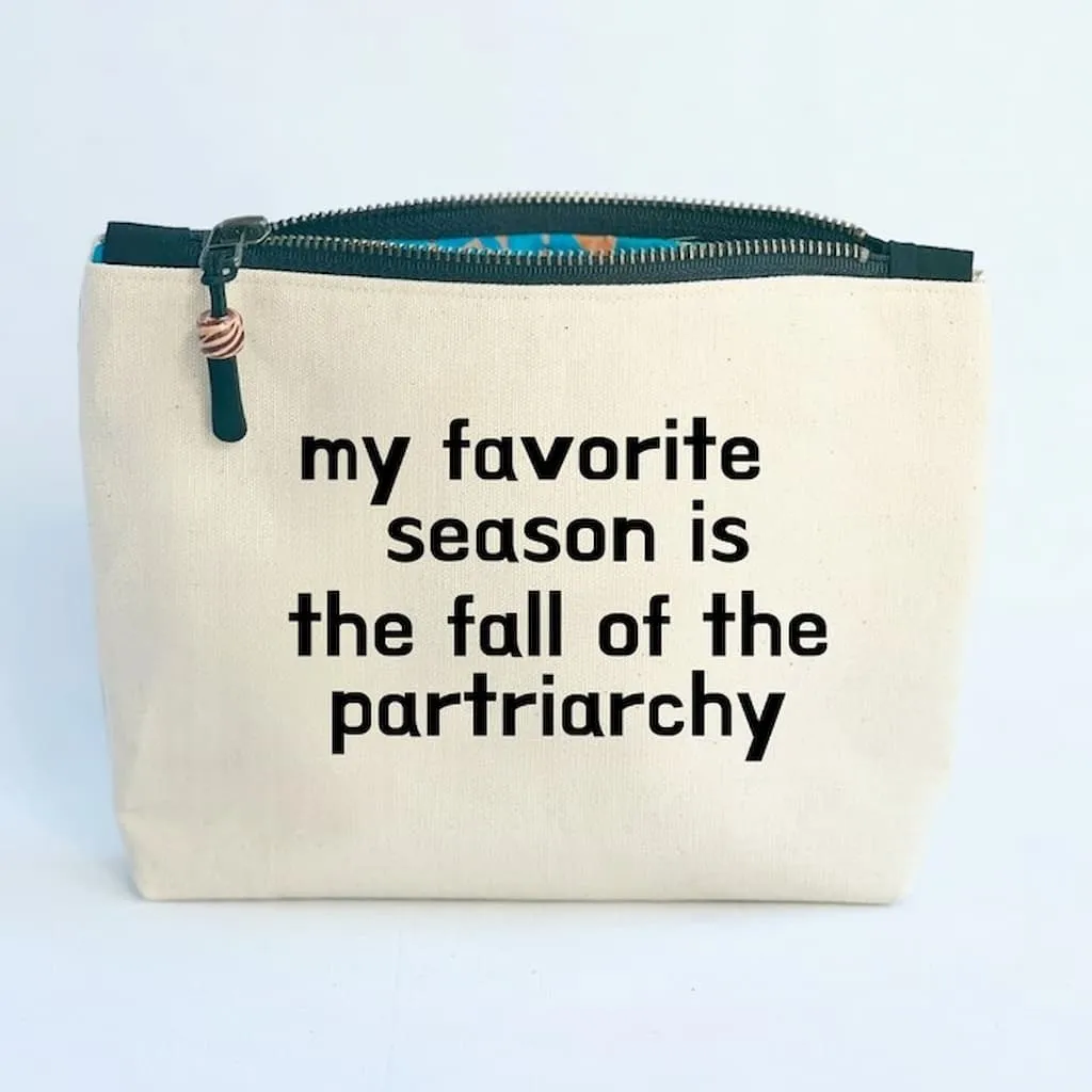 Pretty Clever Words Canvas Zippered Bag