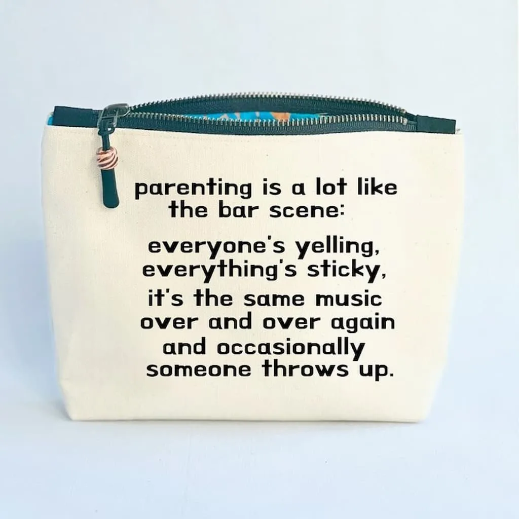 Pretty Clever Words Canvas Zippered Bag