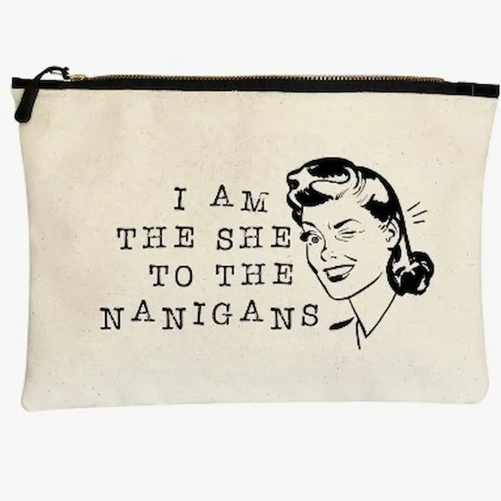 Pretty Clever Words Canvas Zippered Bag