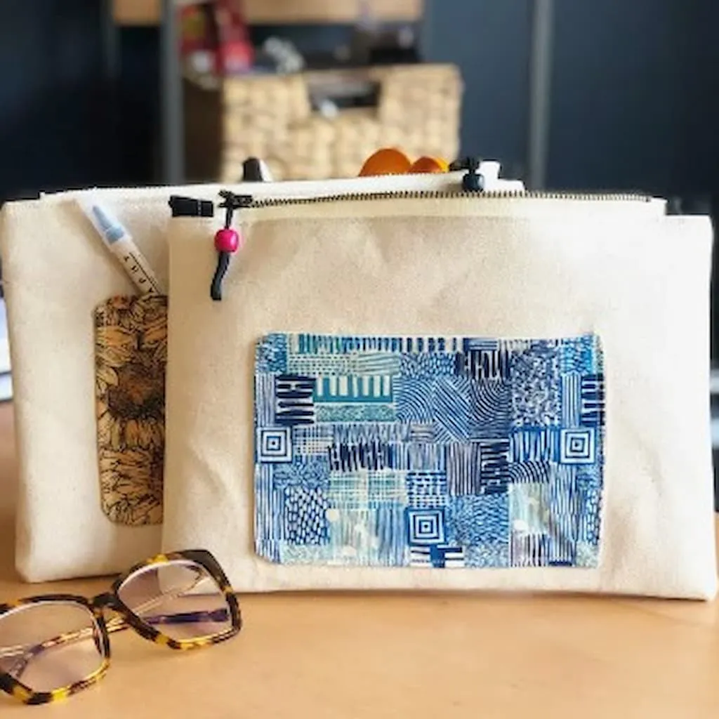 Pretty Clever Words Canvas Zippered Bag