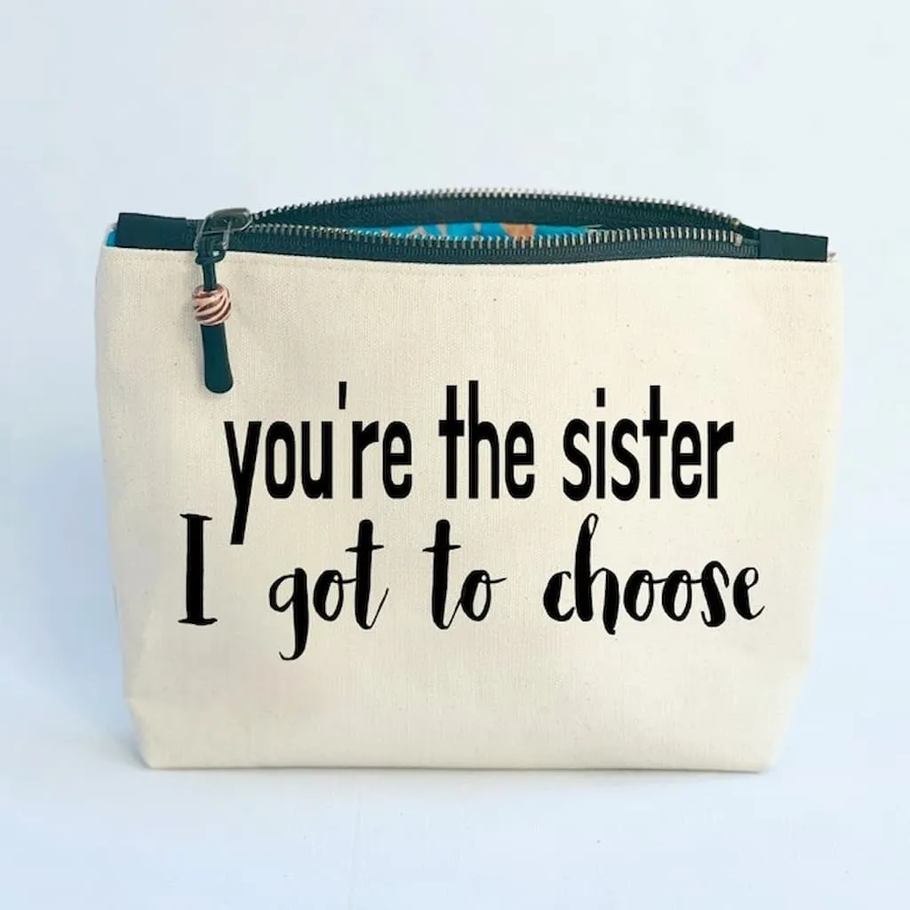Pretty Clever Words Canvas Zippered Bag