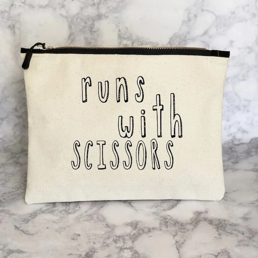 Pretty Clever Words Canvas Zippered Bag