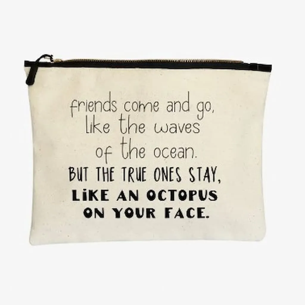 Pretty Clever Words Canvas Zippered Bag