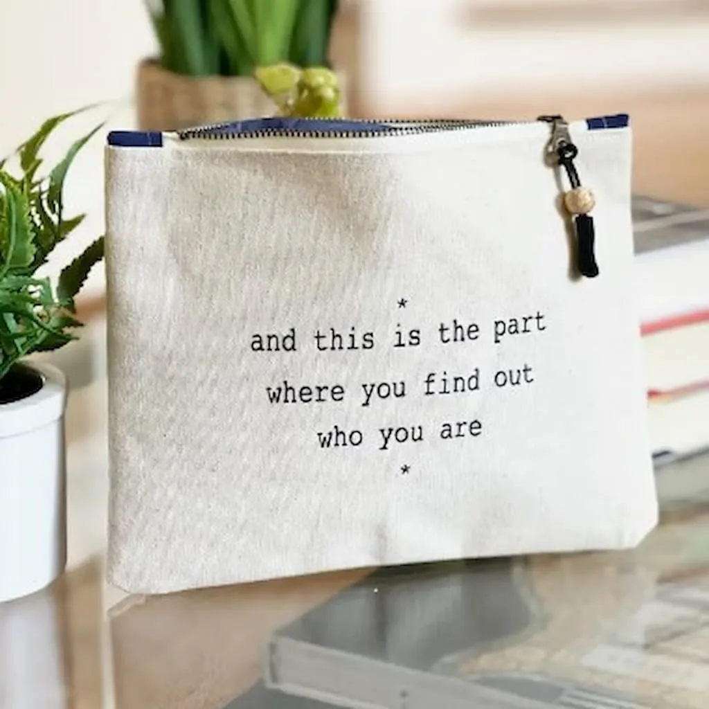Pretty Clever Words Canvas Zippered Bag
