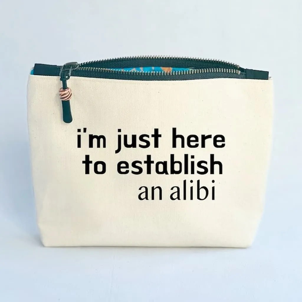 Pretty Clever Words Canvas Zippered Bag
