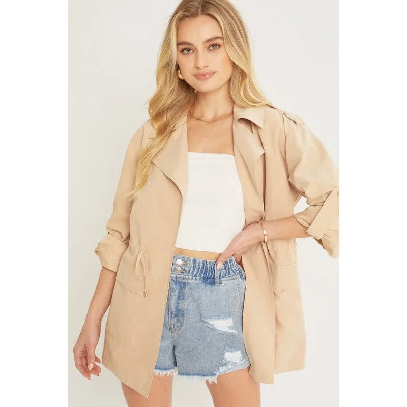 Pretty Nice Collared Jacket - Khaki