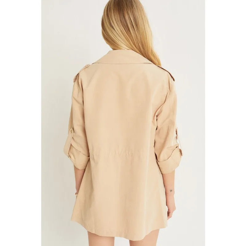 Pretty Nice Collared Jacket - Khaki
