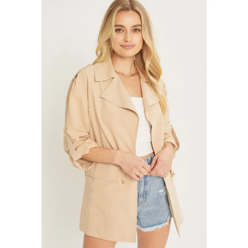 Pretty Nice Collared Jacket - Khaki