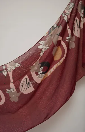 Printed Lawn-Blossom Red