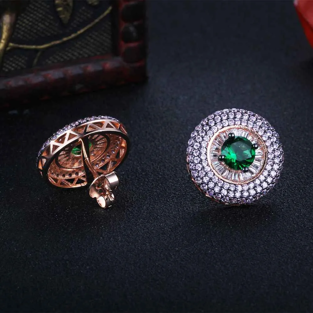 Promise 925 Silver Stud Earrings Unique Round Button Earrings For Women Jewelry Party Decoration