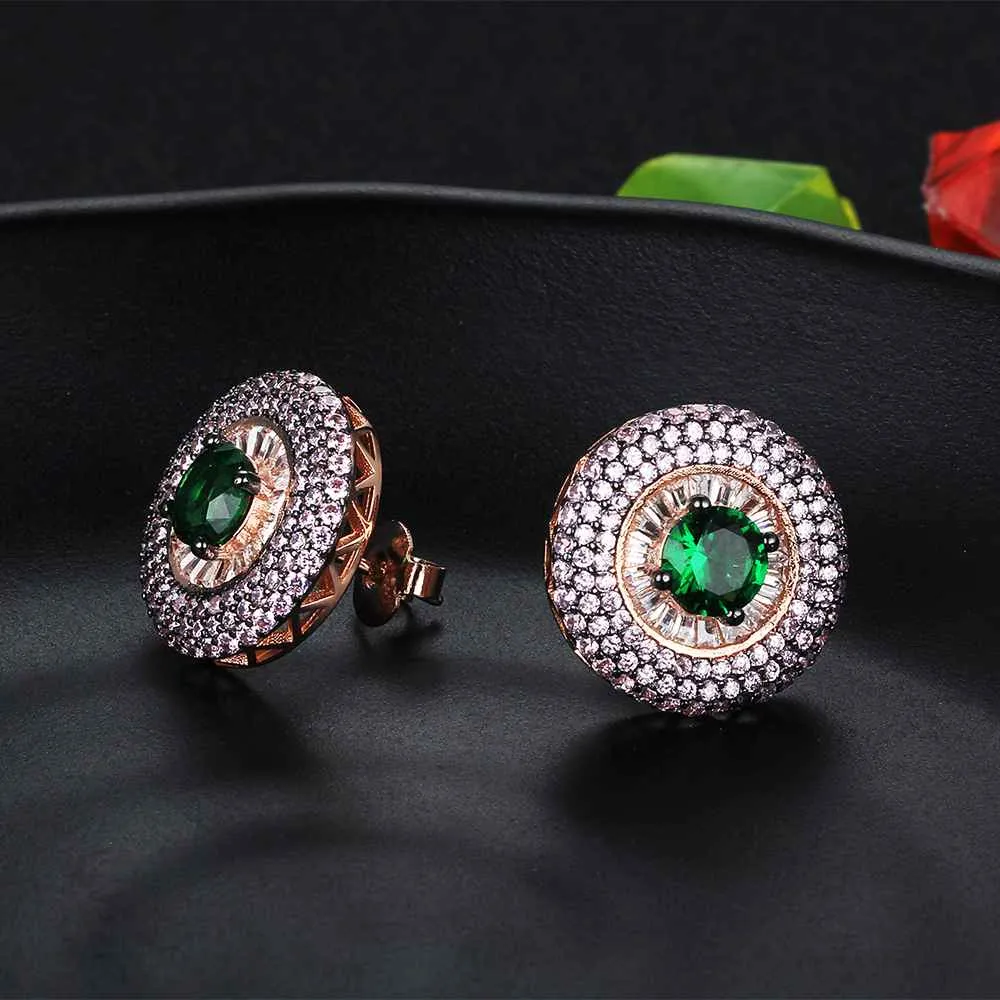 Promise 925 Silver Stud Earrings Unique Round Button Earrings For Women Jewelry Party Decoration