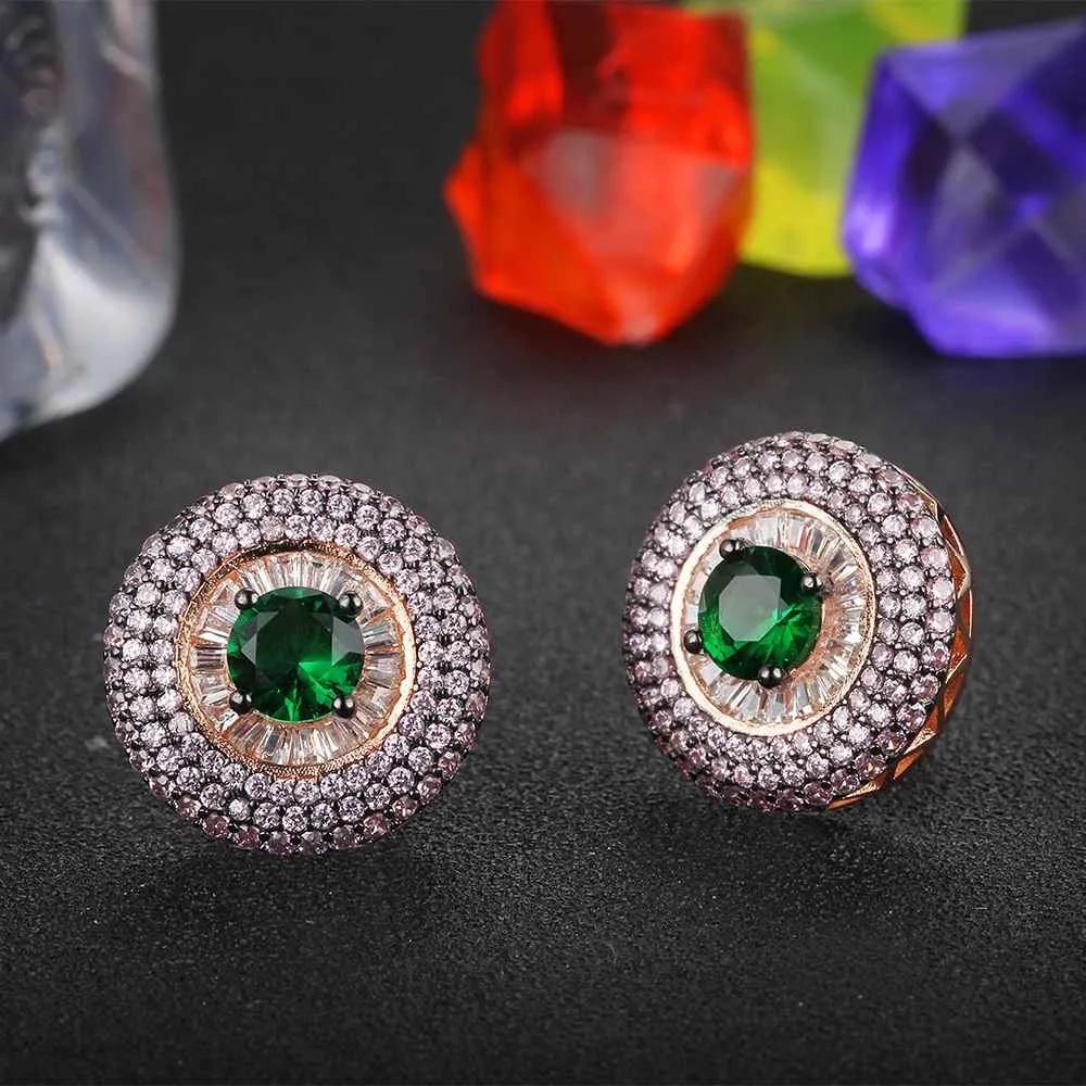 Promise 925 Silver Stud Earrings Unique Round Button Earrings For Women Jewelry Party Decoration
