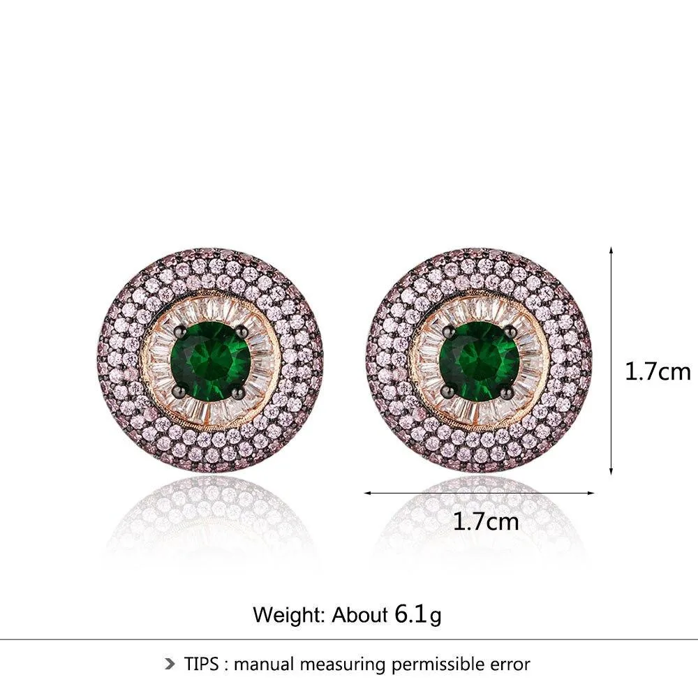 Promise 925 Silver Stud Earrings Unique Round Button Earrings For Women Jewelry Party Decoration