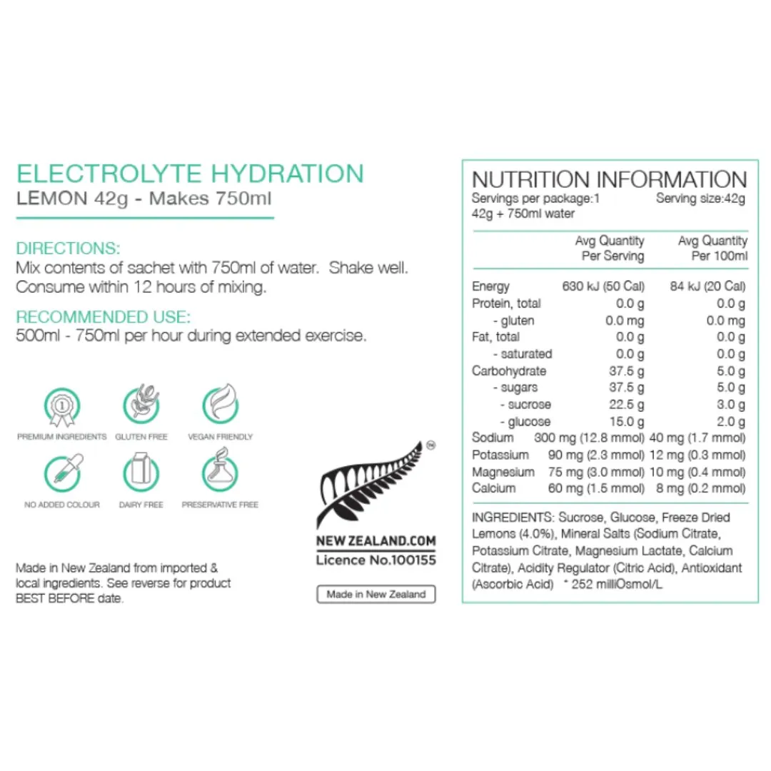Pure Sports Nutrition - Pure Electrolyte Hydration 42g Sachet