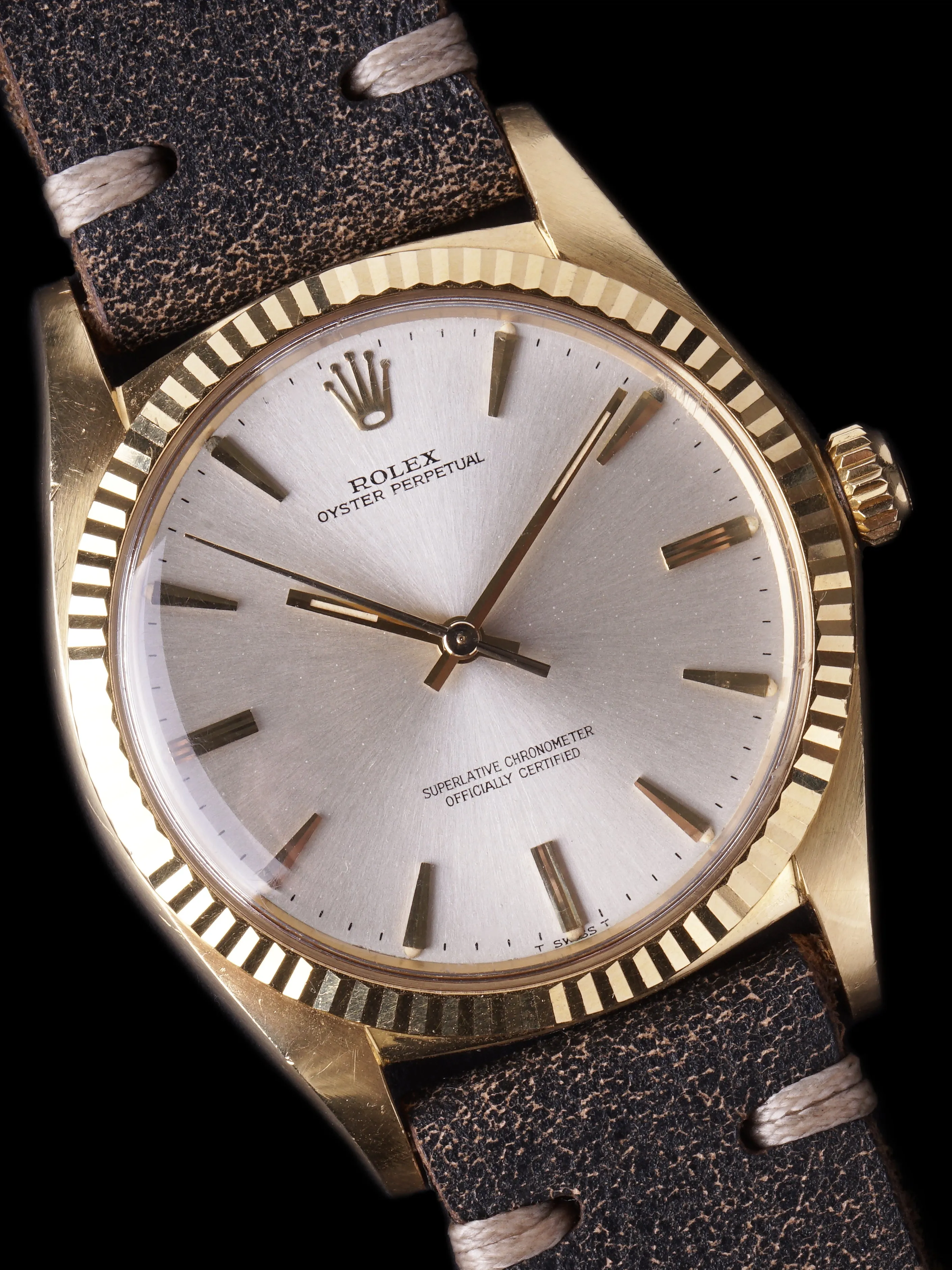 RARE 1966 Rolex Oyster-Perpetual (Ref. 1013) 18K YG "Oversized Case"