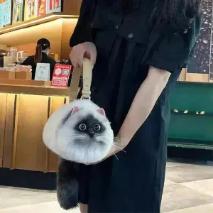 Realistic Handmade Cat Plush Handbag