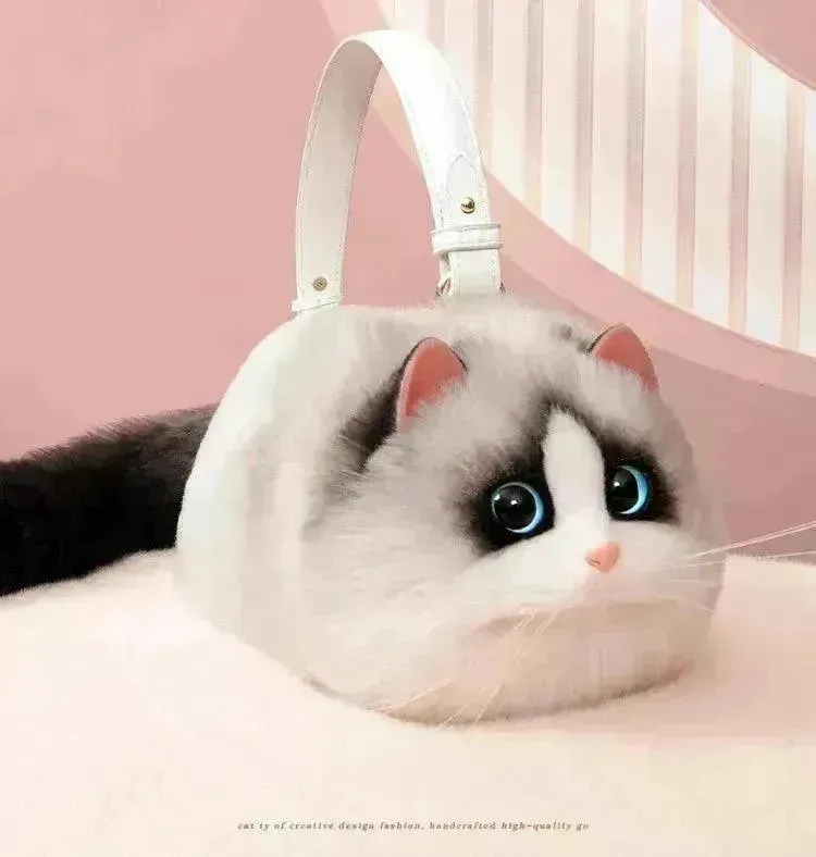 Realistic Handmade Cat Plush Handbag