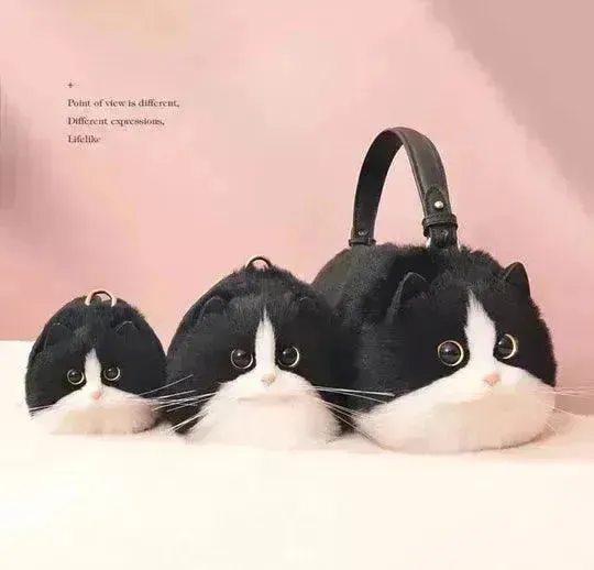Realistic Handmade Cat Plush Handbag