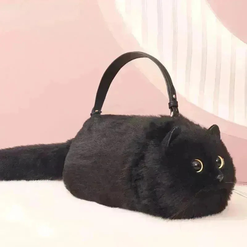 Realistic Handmade Cat Plush Handbag