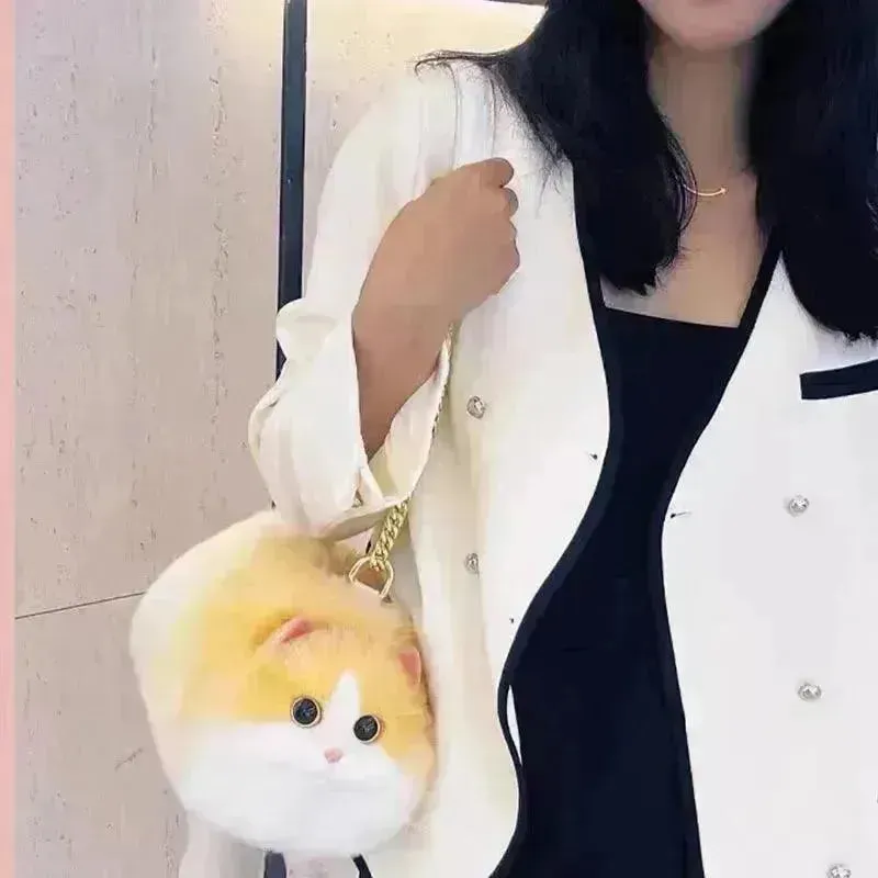 Realistic Handmade Cat Plush Handbag