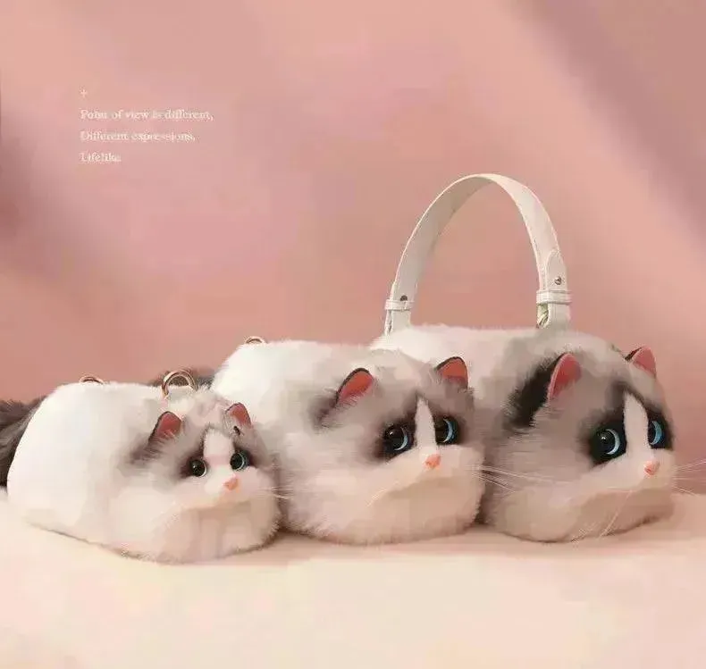 Realistic Handmade Cat Plush Handbag