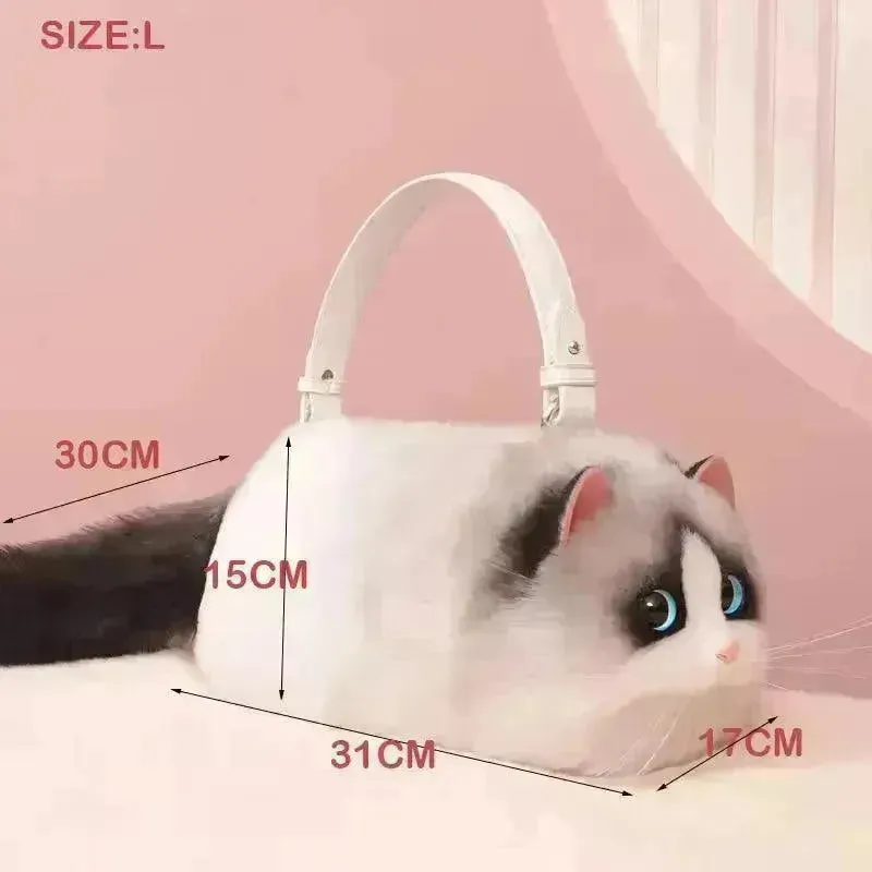 Realistic Handmade Cat Plush Handbag