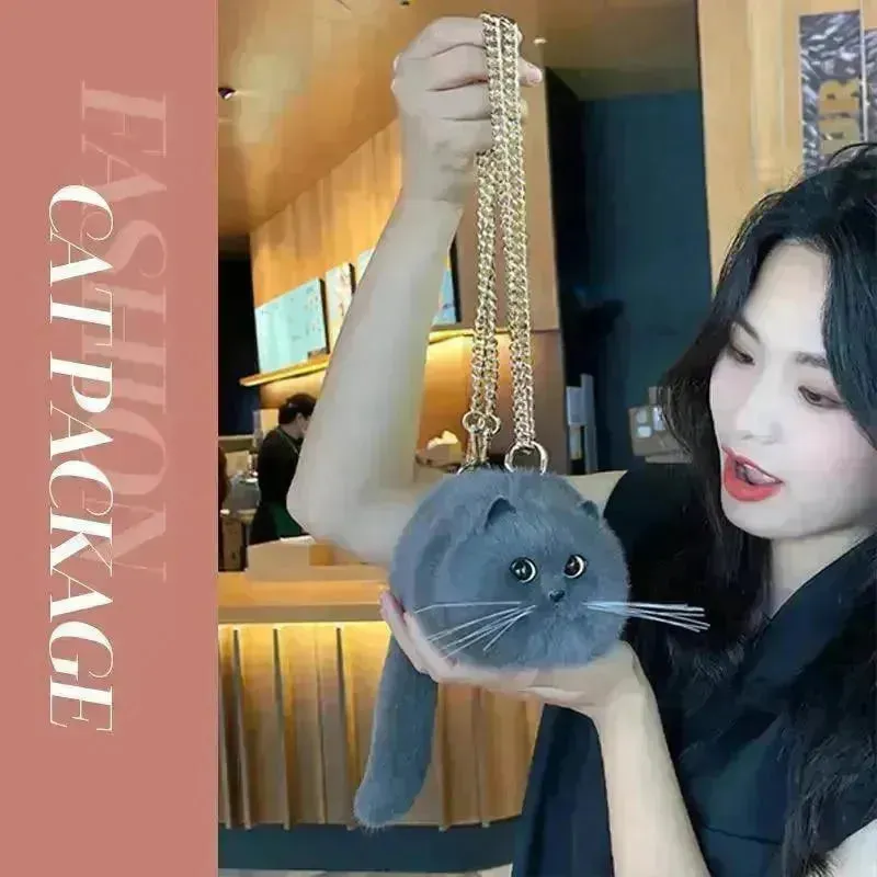 Realistic Handmade Cat Plush Handbag