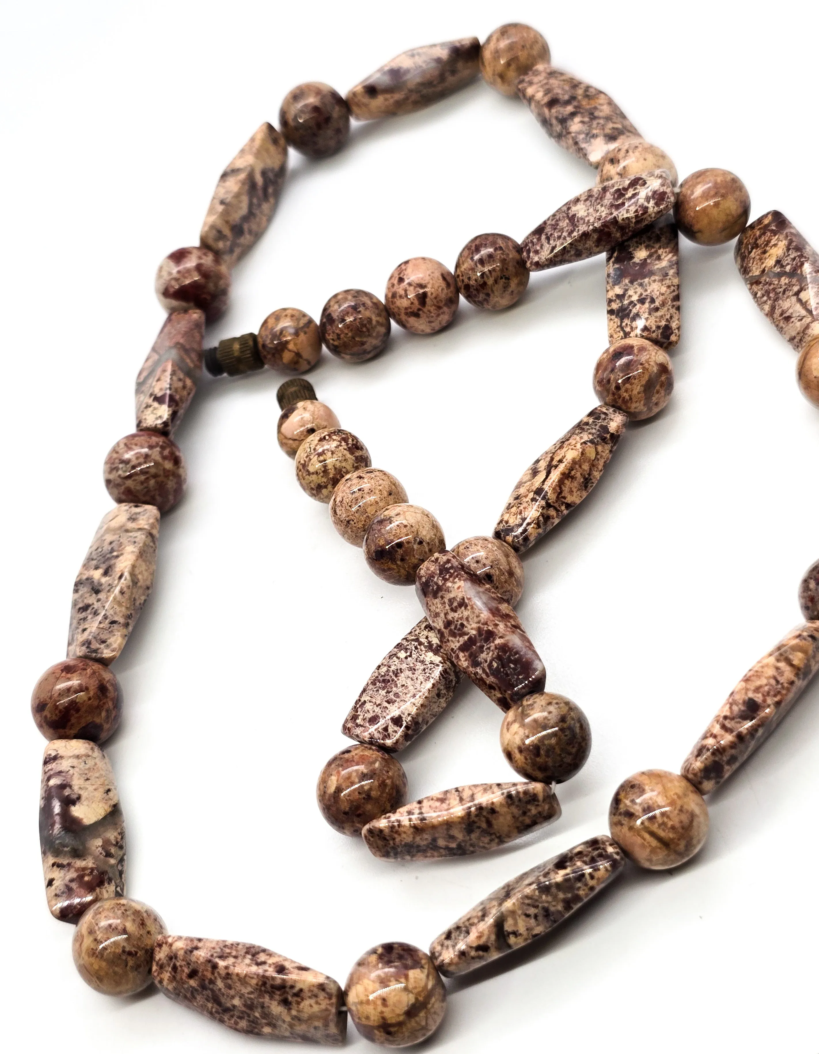 Red Picture Jasper vintage beaded high quality gemstone necklace