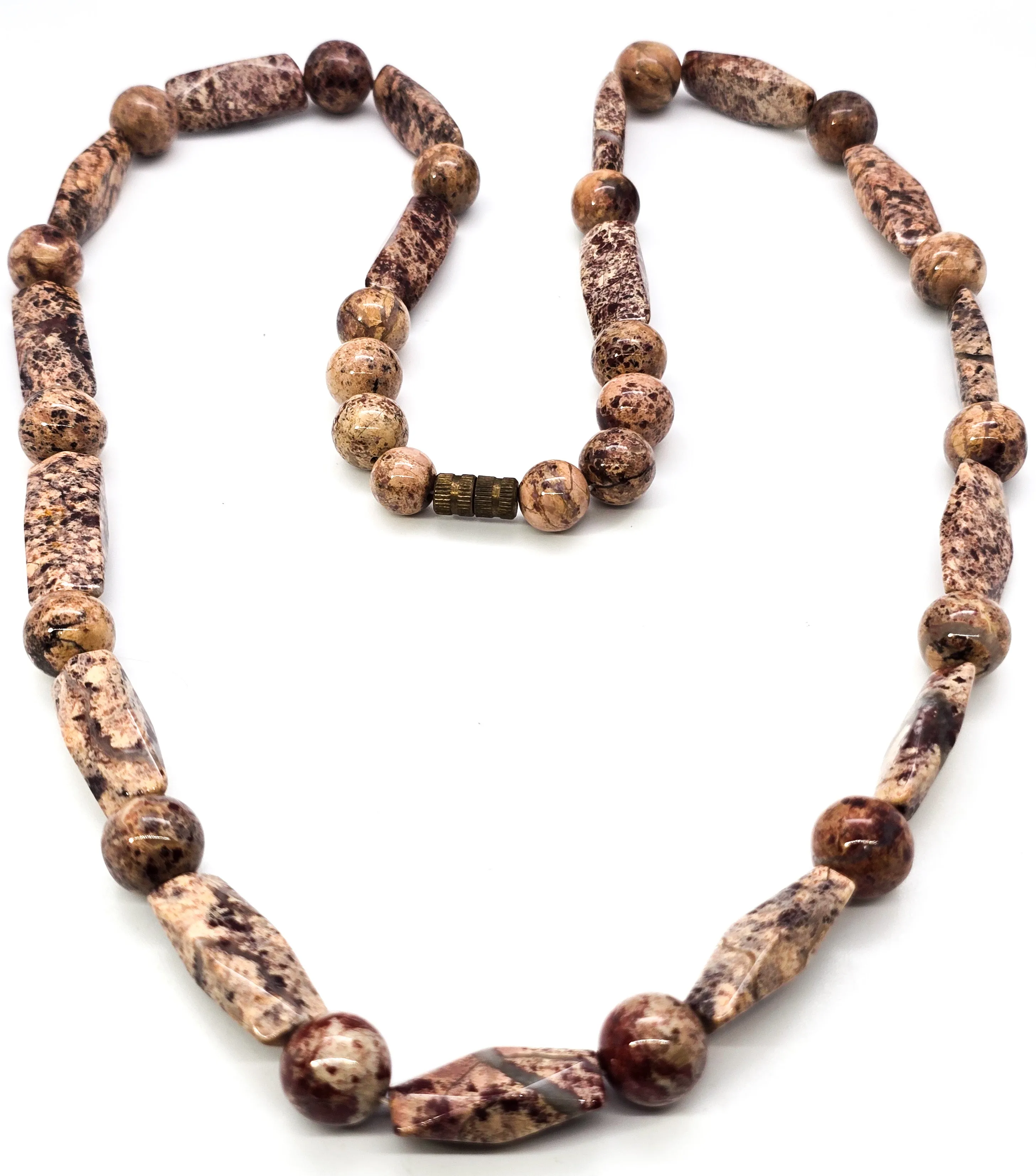 Red Picture Jasper vintage beaded high quality gemstone necklace