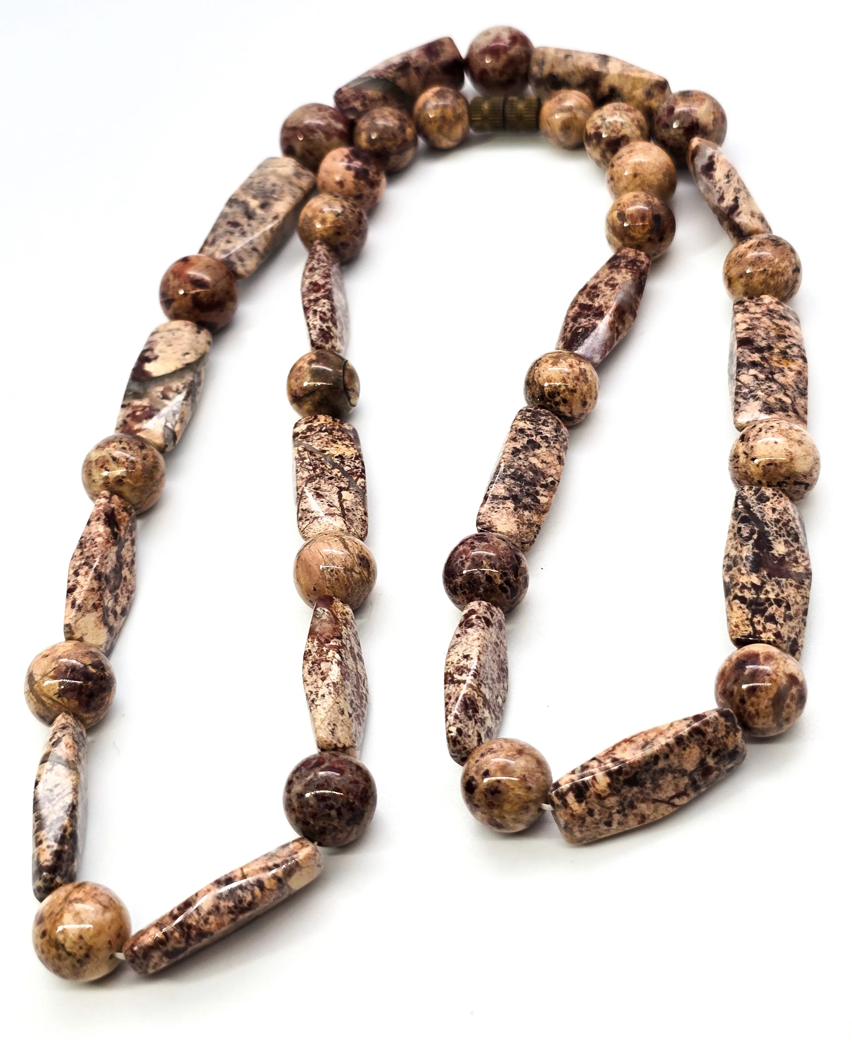 Red Picture Jasper vintage beaded high quality gemstone necklace
