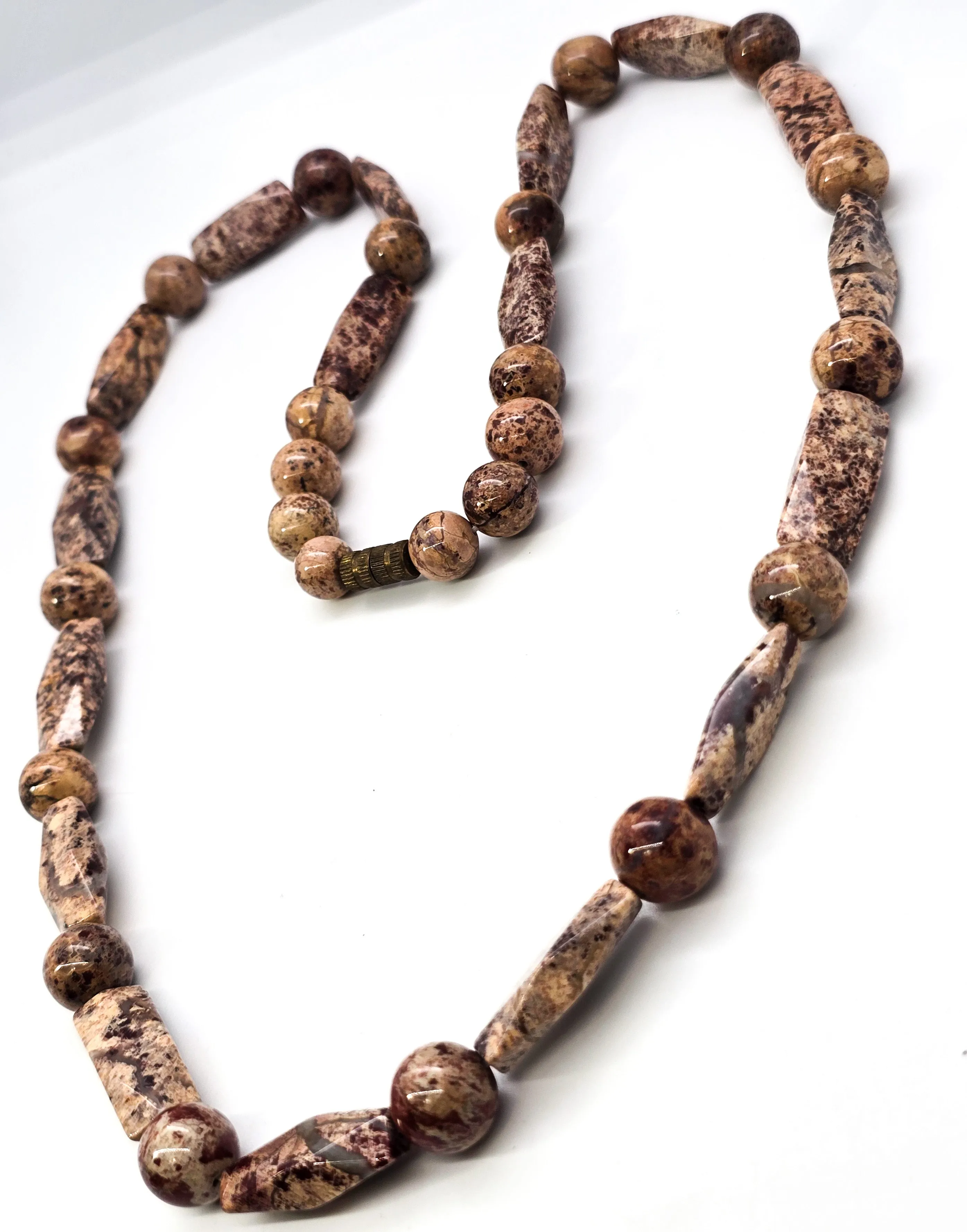 Red Picture Jasper vintage beaded high quality gemstone necklace