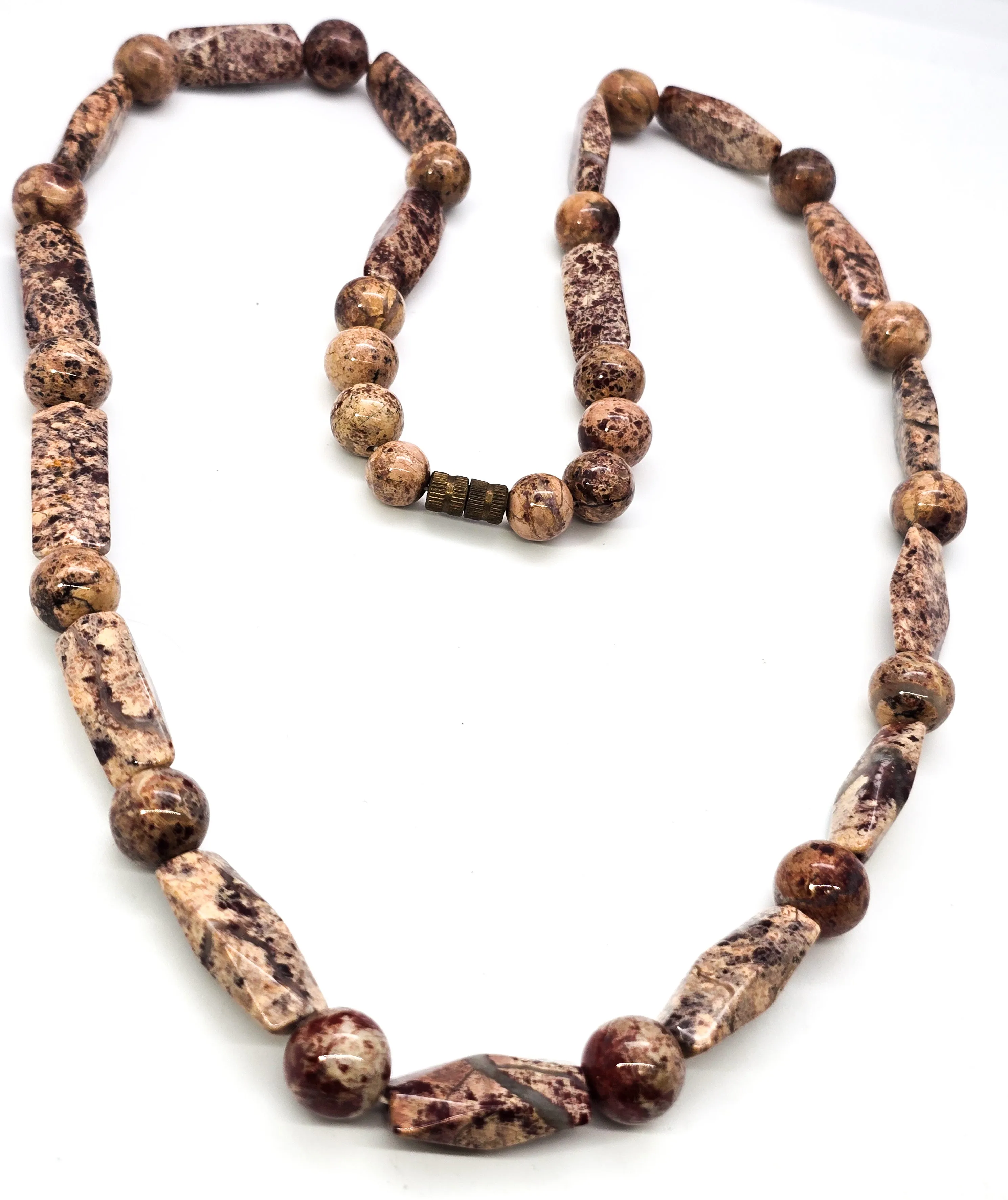 Red Picture Jasper vintage beaded high quality gemstone necklace