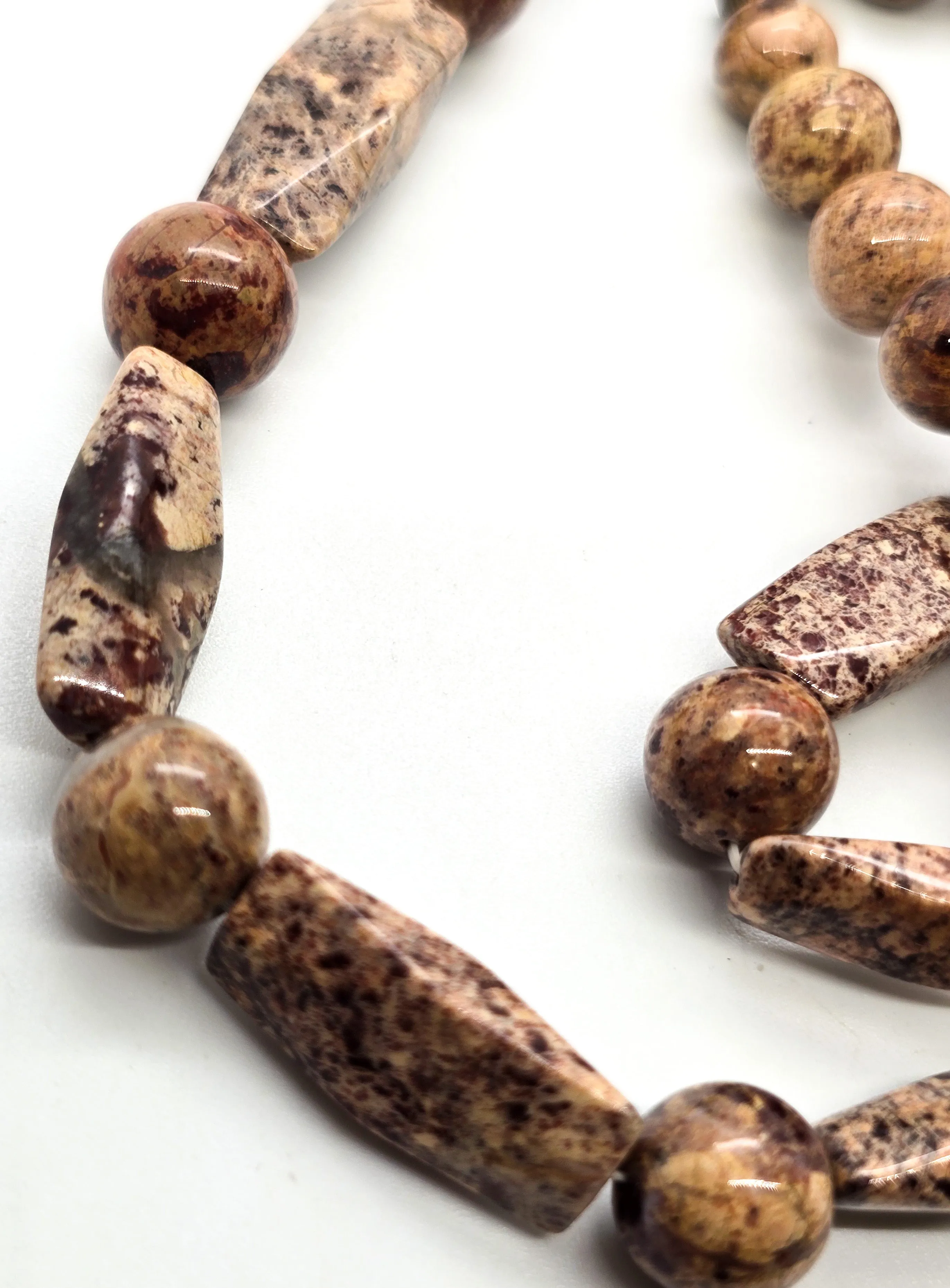 Red Picture Jasper vintage beaded high quality gemstone necklace