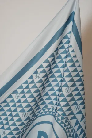 Regal Printed Satin - Blue