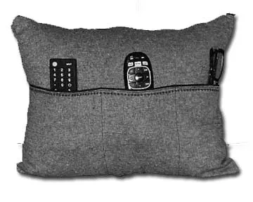 Remote Holder Pocket Pillow- Cotton/Linen Essex Fabric