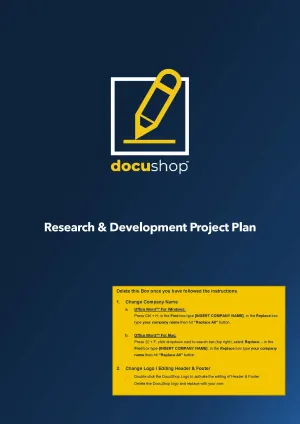 Research & Development Project Plan Template