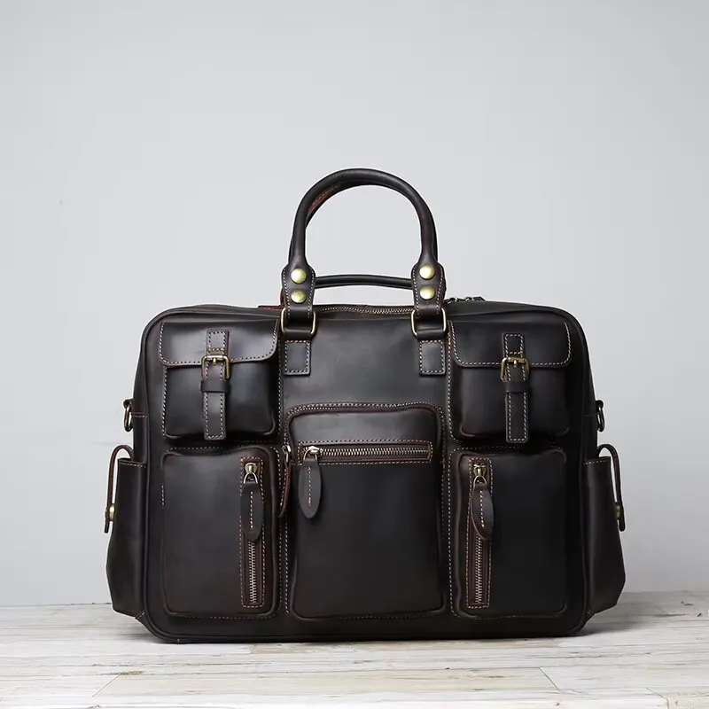 Retro Crazy Horse Leather Handbag